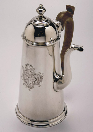 George I Silver Coffee Pot - Newdigate Family Armorial